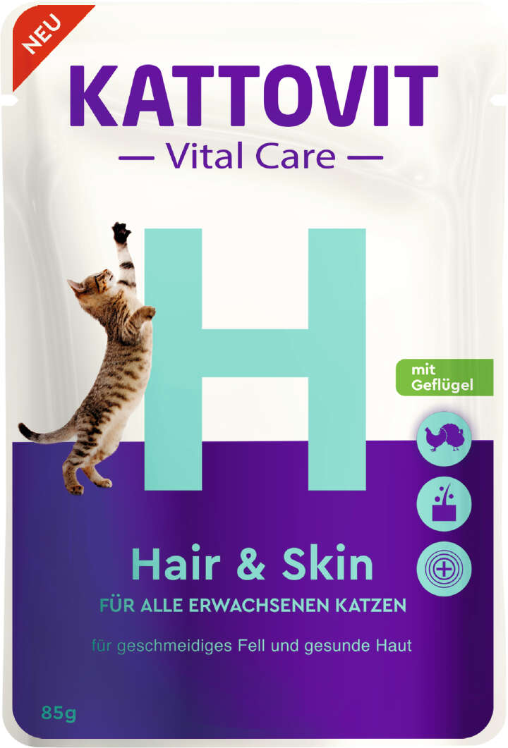 KATTOVIT Katzen-Nassfutter Vital Care Hair & Skin mit Geflügel